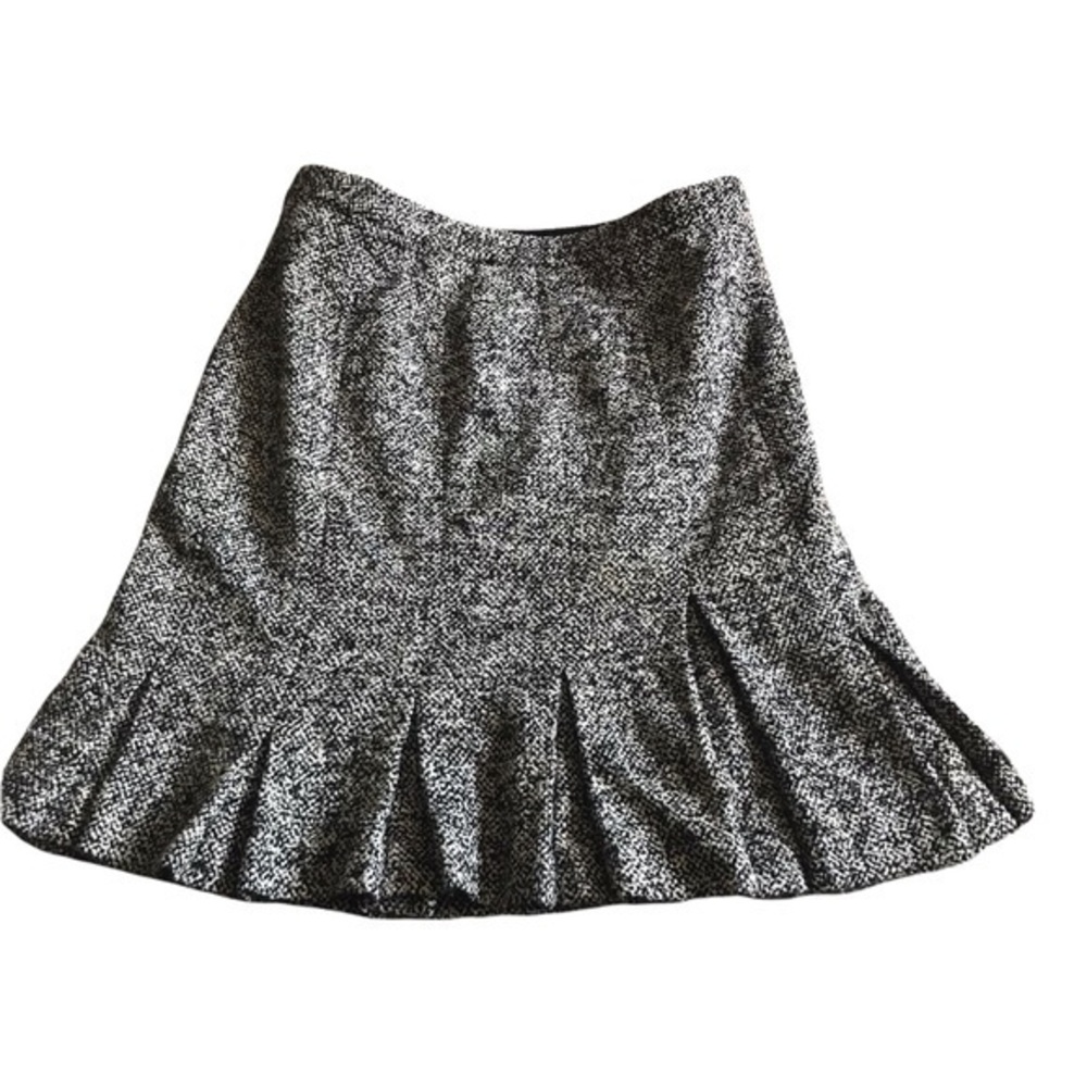 Ann Taylor Loft Grey Pleated Tweed Skirt Size 4P